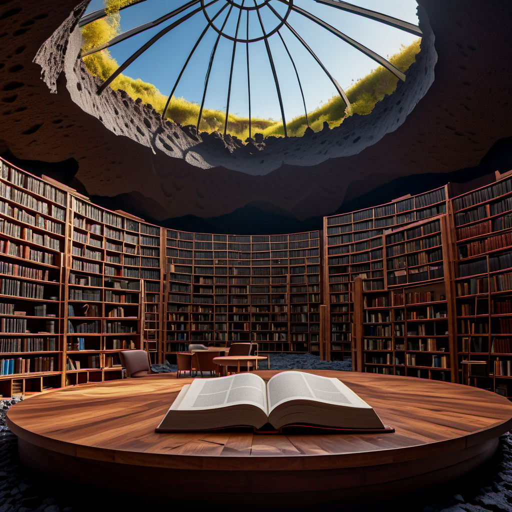 An architectural marvel: a library built inside a dormant vo...