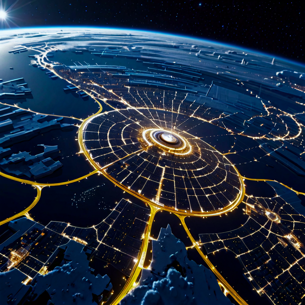 A futuristic megacity seen fro...
