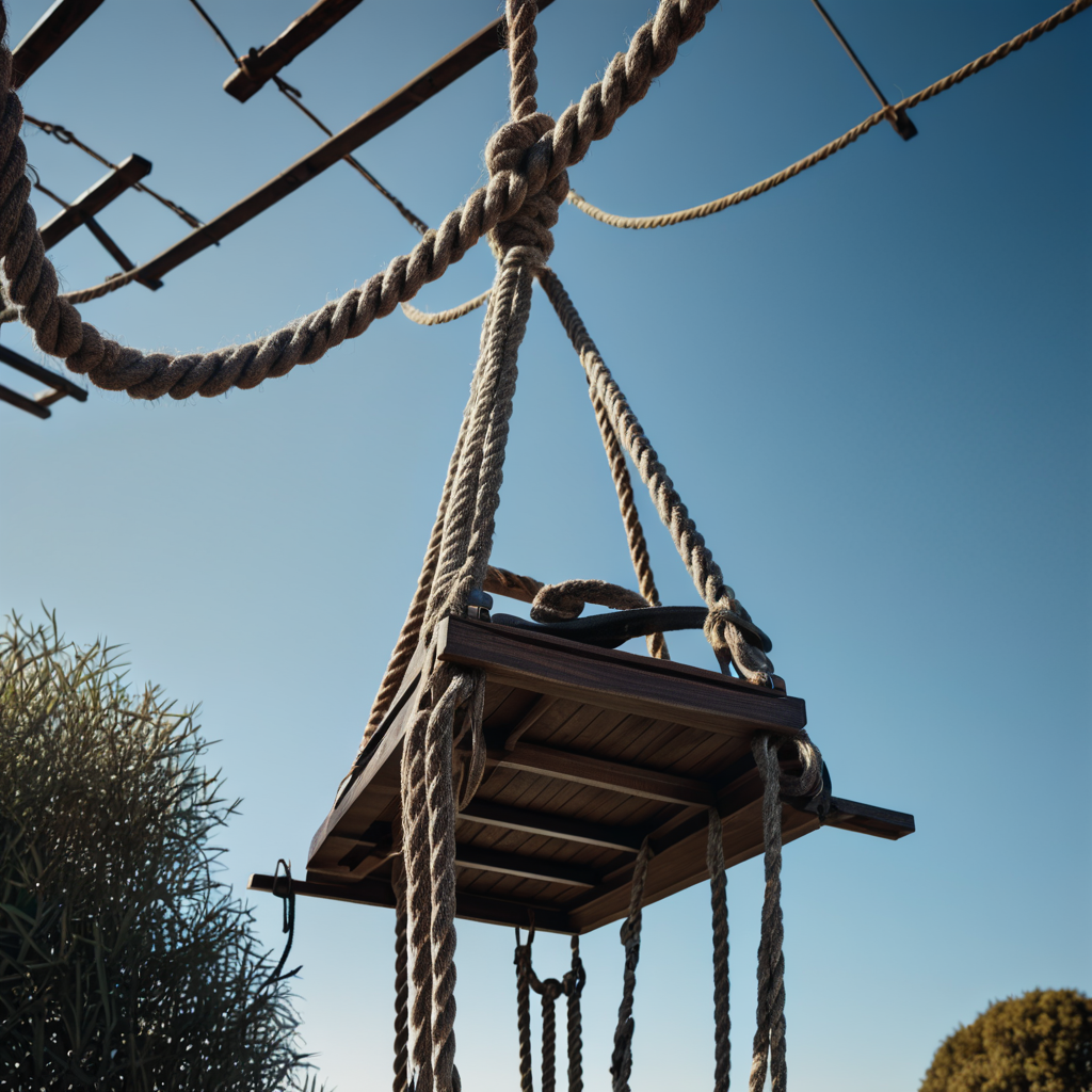 a gallow, whit platform and 3 noose

, RAW photo, 8k uhd, DS...