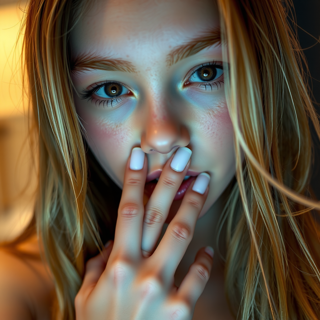 score_9, score_8_up, score_7_up, score_6_up, score_5_up, score_4_up, realistic, iPhone selfie sex POV, 18-year-old, long blond hair, long black hair, 1girl,1guy hardcore-sex, cumshoted, Hardcore, exploited teen, Naughty pleasure sex, light damp skin, massage,(Sex Positions: cumshot on face),(skin pores, veins, moles, freckles:0.5), Voluptuous, beautiful face, sexy face, seductive, provocative, blond fantasy princess hair, lace, perfect hand, perfect fingers, fully explicit, nsfw, uncensored, graphic adult content, x-rated